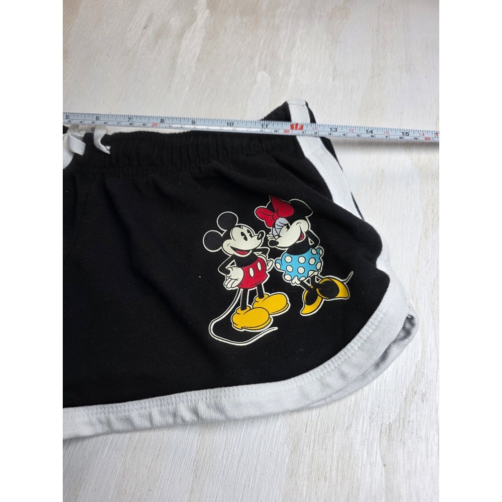 Disney Mickey Minnie Mouse Dolphin Shorts Black White Kids Y2K Classic Athletic - Picture 2 of 5